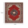 2' X 3' Red Blue Orange and Ivory Oriental Power Loom Stain Resistant Area Rug with Fringe view 3