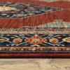 2' X 3' Red Blue Orange and Ivory Oriental Power Loom Stain Resistant Area Rug with Fringe view 4