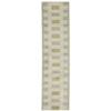2' X 8' Beige Grey Gold and Green Geometric Power Loom Stain Resistant Runner Rug view 1