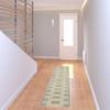 2' X 8' Beige Grey Gold and Green Geometric Power Loom Stain Resistant Runner Rug view 2