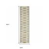 2' X 8' Beige Grey Gold and Green Geometric Power Loom Stain Resistant Runner Rug view 3