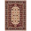 2' X 3' Red Ivory Blue and Orange Oriental Power Loom Stain Resistant Area Rug with Fringe view 1