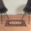 2' X 3' Red Ivory Blue and Orange Oriental Power Loom Stain Resistant Area Rug with Fringe view 2