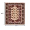 2' X 3' Red Ivory Blue and Orange Oriental Power Loom Stain Resistant Area Rug with Fringe view 3