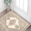 2' x 3' Beige and Ivory Oriental Power Loom Area Rug view 1