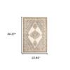 2' x 3' Beige and Ivory Oriental Power Loom Area Rug view 2