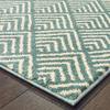 2' X 3' Foam Blue and Ivory Geometric Power Loom Stain Resistant Area Rug view 3