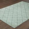 2' X 3' Foam Blue and Ivory Geometric Power Loom Stain Resistant Area Rug view 4