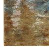 2' X 8' Blue Gold Teal Rust Grey and Beige Abstract Power Loom Stain Resistant Runner Rug view 3
