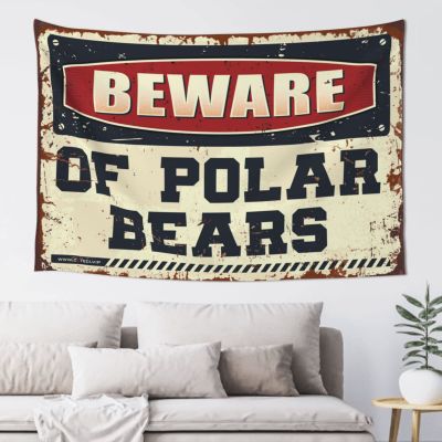 CakJuice Room Door Decor Beware of Polar Bears Tapestry Tapestry Wall Art Man Cave Decorations (Size : 75X100CM)