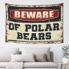 CakJuice Room Door Decor Beware of Polar Bears Tapestry Tapestry Wall Art Man Cave Decorations (Size : 75X100CM) view 1