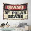 CakJuice Room Door Decor Beware of Polar Bears Tapestry Tapestry Wall Art Man Cave Decorations (Size : 75X100CM) view 4