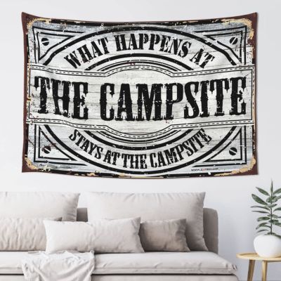 Bar Stuff for Man Cave What Happens at Campsite Stays at Campsite Tapestry Boys Bedroom Accessories Stuff for Your Room (Size : 92X150CM)