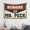 CakJuice Room Door Decor Beware of Mr. Peck Tapestry Tapestry Wall Art Man Cave Decorations (Size : 100X150CM) view 2