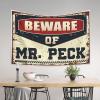CakJuice Room Door Decor Beware of Mr. Peck Tapestry Tapestry Wall Art Man Cave Decorations (Size : 100X150CM) view 3