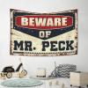 CakJuice Room Door Decor Beware of Mr. Peck Tapestry Tapestry Wall Art Man Cave Decorations (Size : 100X150CM) view 4