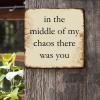 ArogGeld Spiritual Lettering Quotes Metal Sign in The Middle of My Chaos There was You Metal Wall Art Home Wall Decoration Abstract Wall Decoration for Cafe Coffee Bars Pubs Man Cave 10x10in view 2