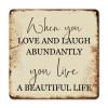ArogGeld When You Love and Laugh Tin Sign Spiritual Christian Scripture Metal Tin Sign Decorative Wall Art Classic Wall Decoration for Home Coffee Garage Bar Man Cave 10x10in view 1