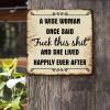 ArogGeld Spiritual Words Letters Metal Sign A Wise Woman Once Said Fuck This Shit Metal Tin Sign Decorative Wall Art Bright Wall Poster Decor for Bar Pub Shop Road Home Man Cave 15.2x15.2in view 2