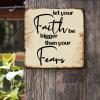 ArogGeld Let Your Faith Be Bigger Than Your Fears Tin Sign Distressed Heart Warming Metal Wall Art Home Sign Wall Decor Unique Metal Plaque Sign for Bars Home Beer Man Cave Garage 10x10in view 2