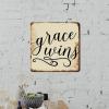 ArogGeld Spiritual Christian Quote Metal Sign Grace Wins Aluminum Metal Sign Decorative Home Wall Art Wall Art Decor for Home Man Cave Garage Pubs Club She Shed 15.2x15.2in view 3