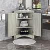 Harper & Bright Designs Oak Triangle Bathroom Storage Cabinet with Adjustable Shelves, Freestanding Floor Cabinet for Home Kitchen view 1