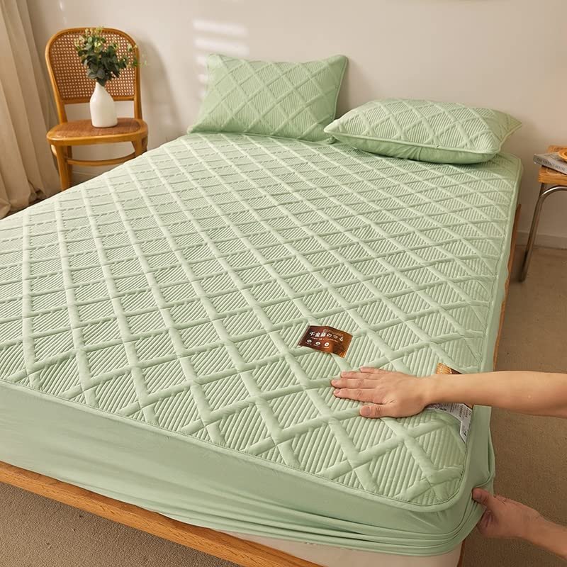 Twin Fitted Sheet Ultra Soft & Breathable Mattress Protector Noiseless Mattress Cover Breathable Soft Mattress Pad Protector Deep Pocket Wrinkle and Fade Resistant Fits up to 12" Thickness Mattress (