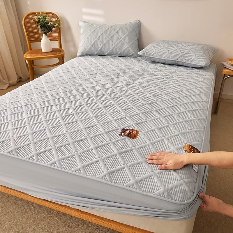 Twin Fitted Sheet Ultra Soft & Breathable Mattress Protector Noiseless Mattress Cover Breathable Soft Mattress Pad Protector Deep Pocket Wrinkle and Fade Resistant Fits up to 12" thickness mattress (