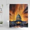 American Patriotic Amazing Illustration Shower Curtain - Wonderful Picturesque Landscape Design Waterproof Shower Curtain - Bright Colored Printed Bathroom Shower Curtain view 3