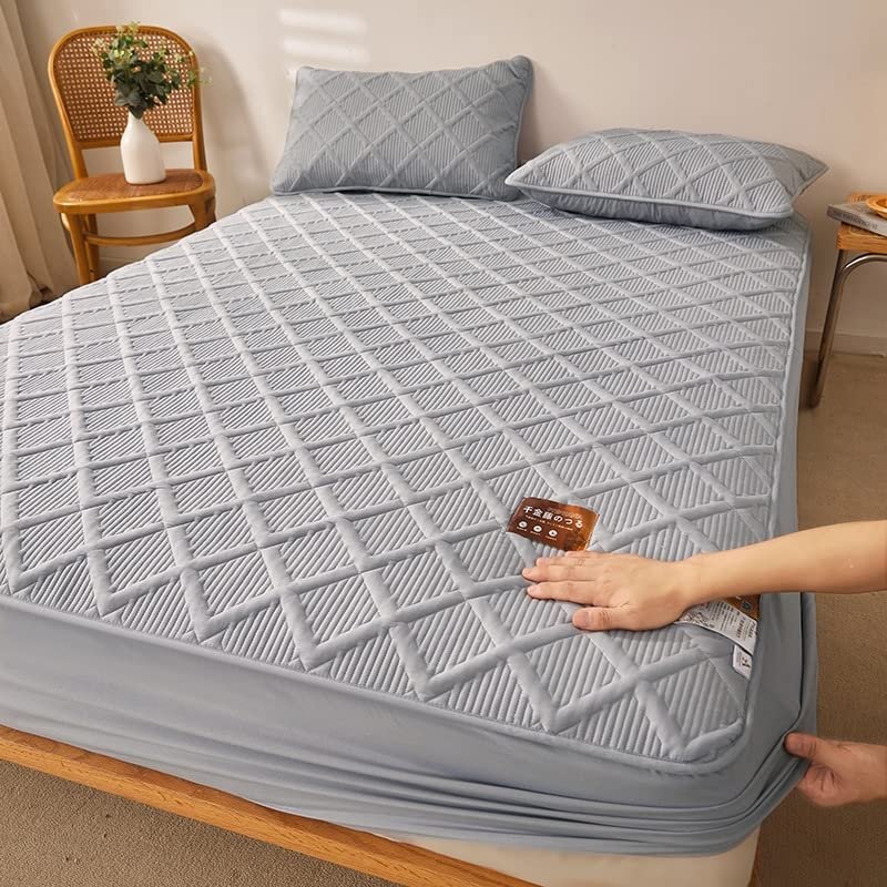 Twin Fitted Sheet Ultra Soft & Breathable Mattress Protector Noiseless Mattress Cover Breathable Soft Mattress Pad Protector Deep Pocket Wrinkle and Fade Resistant Fits up to 12" thickness mattress (