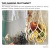 Homoyoyo Hanging Fruit Basket Macrame Storage for Kitchen Breathable Cotton Rope Vegetable Holder Decorative Wall Art Organizer for Accent Beige view 2