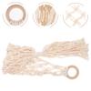 Homoyoyo Hanging Fruit Basket Macrame Storage for Kitchen Breathable Cotton Rope Vegetable Holder Decorative Wall Art Organizer for Accent Beige view 3