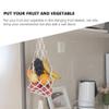 Homoyoyo Hanging Fruit Basket Macrame Storage for Kitchen Breathable Cotton Rope Vegetable Holder Decorative Wall Art Organizer for Accent Beige view 4