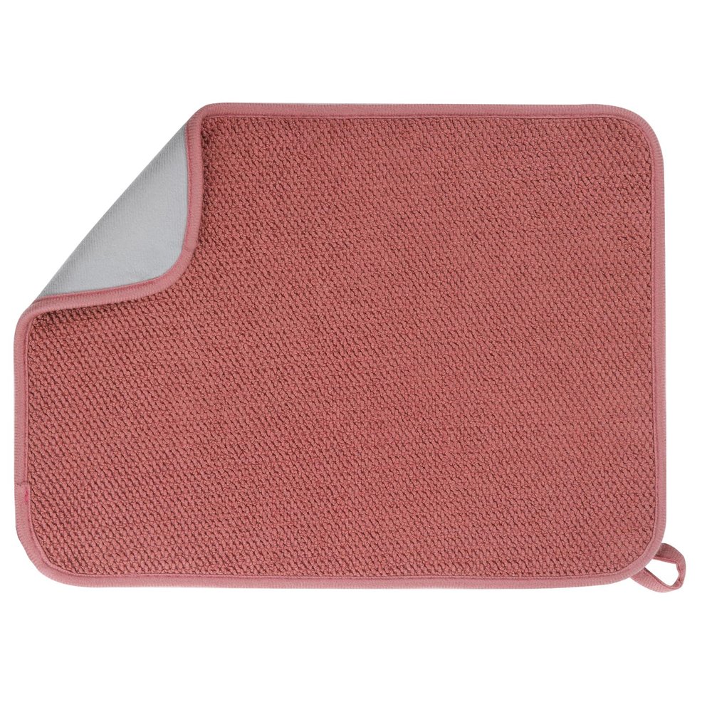 GeeRic Microfiber Dish Drying Mat, Super Absorbent Kitchen Dish Drying Pad, Reversible for Countertop, 15*20 inch Red