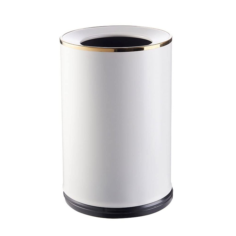 Trash Can Garbage Bin Kitchen Trash Can Round Garbage Can Trash Bin With Plastic Inner Bucket, Waste Basket Garbage Bin For Bathroom, Bedroom Waste Bins Recycling Bins ( Color : White , Size : 9L )