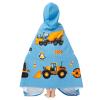 Gealaek Hooded Towel for Toddlers 5-12 Years Boys Girls Kids Bath Pool Beach Towel Wrap Extra Large Soft Absorbent Beach Poncho(Construction site XL) view 3