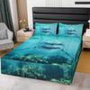 Feelyou Shark Sheet & Wrap Around Bed Skirt for Kids Boys Girls Aquatic Animal Dust Ruffle Bedskirt 15 Inch Drop Marine Life Pleated Bed Skirt for Full Bed with Split Corners view 1
