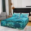 Feelyou Shark Sheet & Wrap Around Bed Skirt for Kids Boys Girls Aquatic Animal Dust Ruffle Bedskirt 15 Inch Drop Marine Life Pleated Bed Skirt for Full Bed with Split Corners view 3