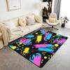 80S 90S Fashion Style Area Rug 6'6" x 4'11",Retro Memphis Style Pattern with Geometrical Shapes Rug for Kids,Funky Hipster Old Fashioned Decorative Accent Rug,Geometric Non Slip Carpet Bedroom Decor view 1