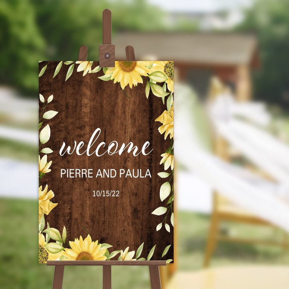 Welcome to Our Wedding Shower Sign Personalized Wood Sign Flowers Floral Wedding Guests Wedding Blanket Personalized Wedding Wood Guestbook for Wedding Reception Ceremony Engagement Love Decor 12x18