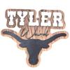 Name sign for boys room made from wood custom longhorn cow sign baby shower gift name sign country style rustic farmhouse name sign toddler (16inch) view 1