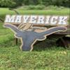 Name sign for boys room made from wood custom longhorn cow sign baby shower gift name sign country style rustic farmhouse name sign toddler (16inch) view 2