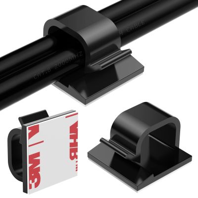 Yocice 40Pack Large Cable Clips, Adhesive Wire Holders for Desk Wall, Black