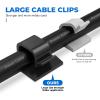 Yocice 40Pack Large Cable Clips, Adhesive Wire Holders for Desk Wall, Black view 3