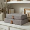 Decorative Photo Storage Boxes with Lids - Set of 2 Beautiful Linen Organizers Are Perfect to Safely Store Your Pictures, Documents, Scrapbooking Supplies, Keepsakes and Other Memories in Style view 1