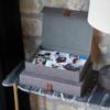 Decorative Photo Storage Boxes with Lids - Set of 2 Beautiful Linen Organizers Are Perfect to Safely Store Your Pictures, Documents, Scrapbooking Supplies, Keepsakes and Other Memories in Style view 3
