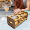 Fenteer Cocktail Shaker Wooden Rack Bamboo Shake Rack Bar Bottle Rack Wedding Display Stand Gift Kitchen Stable Multifunction Barware Drinkware Set view 4