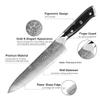 Knife Set, 3-9PCS Damascus Knives Set G10 Handle VG10 Core 67 Layers Damascus Steel Chef Santoku Knife Cleaver Paring Bread Knife Kitchen Knife Set (Color : 7PCA) view 3