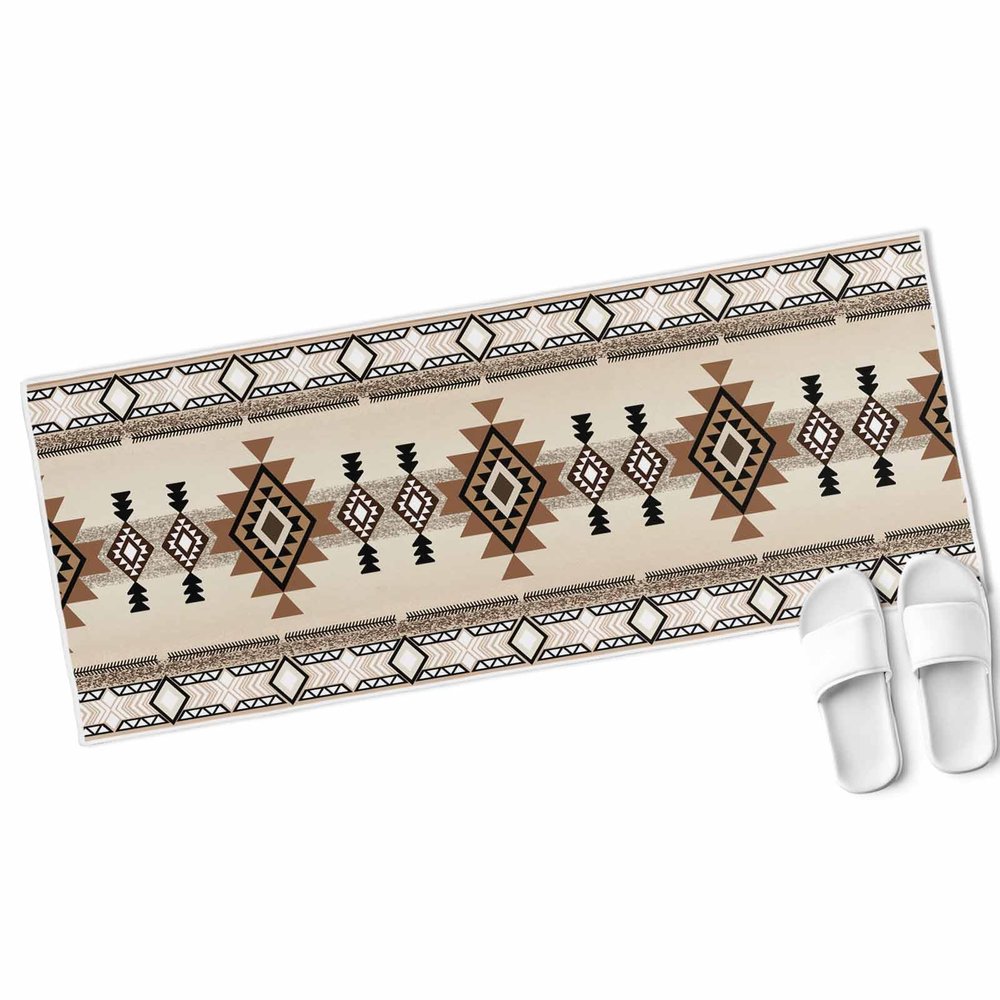 Boho Western Bathroom Runner Rug Bathmat Soft Bath Shower Bathtub Kitchen Door Mat,Washable Floor Doormat Area Carpet for Bedroom Laundry Room Hallway,Southwest Native American Indian 20"x63"