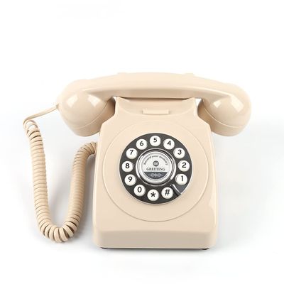 cojodopo Retro Audio Guestbook Telephone, Desk Telephone for Anniversaries Birthday Wedding Party Gathering DIY Original Guestbook Phone (Beige)